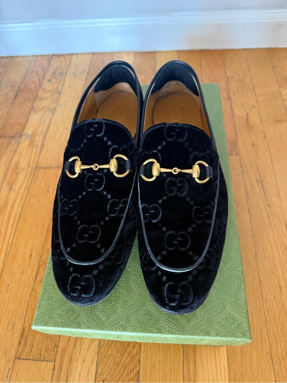 Gucci GG Logo Velvet Loafers